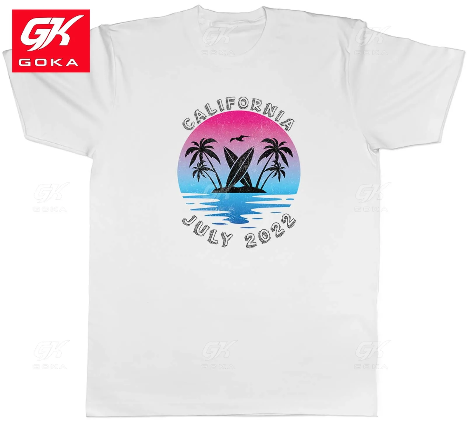 Personalised Surfing Sunset Beach Mens Unisex T-Shirt Tee Gift Graphic Clothing Cotton Tees Vintage Tops Printed ClassicT Shirts