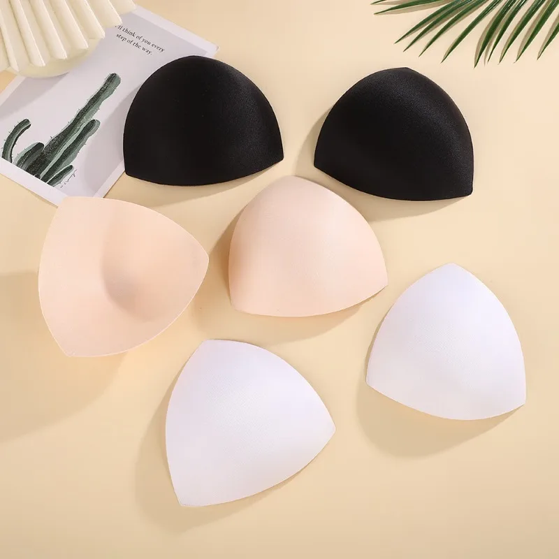

1pair Bra Pad Triangle Cups Chest Insert Foam Pads Bikini Swimsuit Padding Removeable Enhancer Bra Pad Women Clothes Accessories