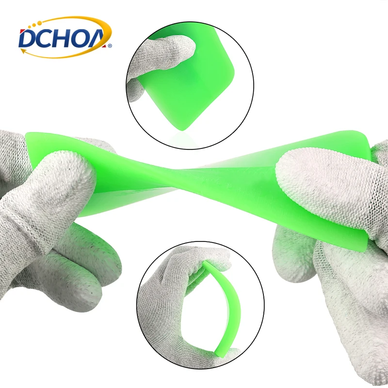 DCHOA 3-Piece TPU Polyurethane Squeegee Green Scraper Vinyl Wrap Water Wiper PPF Window Tint Car Film Install Tool