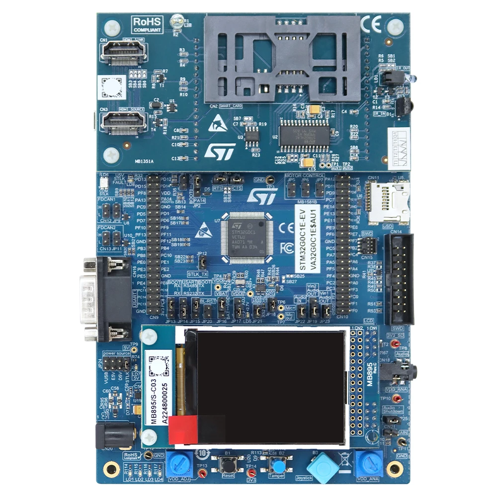 FOR ST STM32G0C1E-EV Evaluation Board STM32G0C1VE MCU ARM Cortex-M0+ 64MHz 512KB Flash 144KB RAM USB-C PD CAN FD TFT LCD