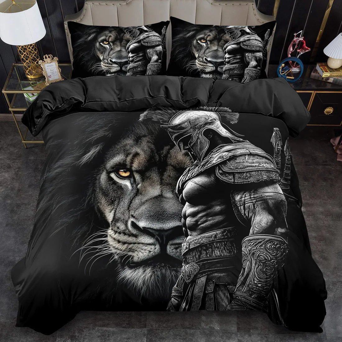 ensemble-de-housse-de-couette-2-3-pieces-ensemble-de-housse-de-couette-imprime-chevalier-et-lion-ensemble-de-literie-style-roi-et-reine-lavable-en-machine-en-polyester