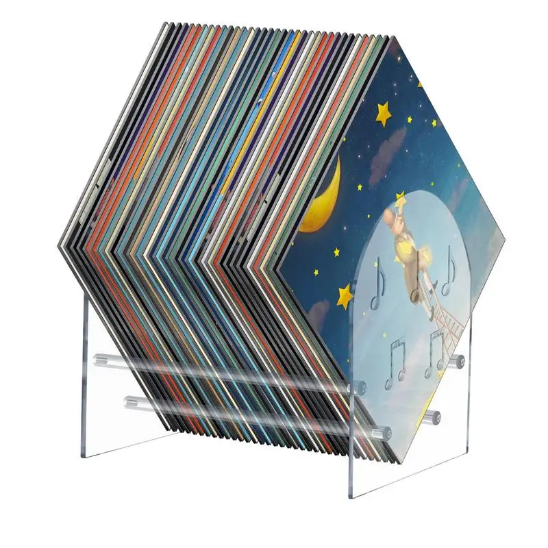 Acrylic Record Book Storage Shelves Storage Album File Organizer Display Bookends For Desktop Showing Ends Cd