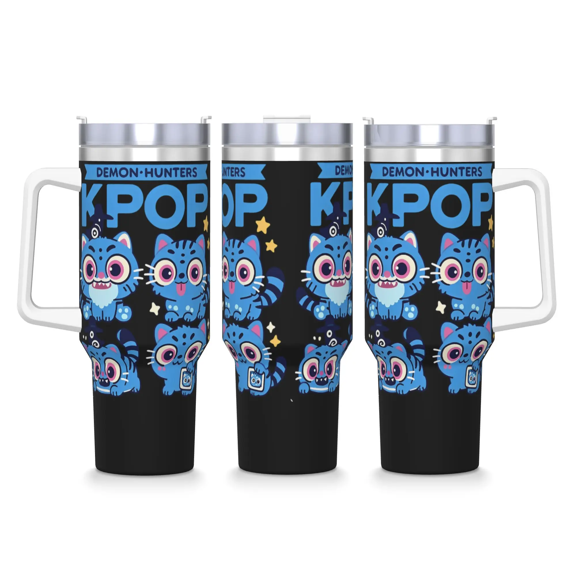

Stainless Steel Tumbler Vintage Kpop Demon Hunters Tiger Thermal Cups Keep Heat Cold and Hot Mugs Cup Driving Water Bottle