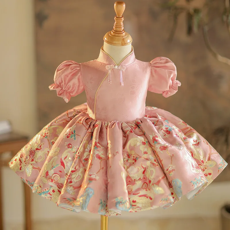 

Girls Elegant Princess Ball Gown Children Cute Fashion Birthday Wedding Party Perforamances Dress g218