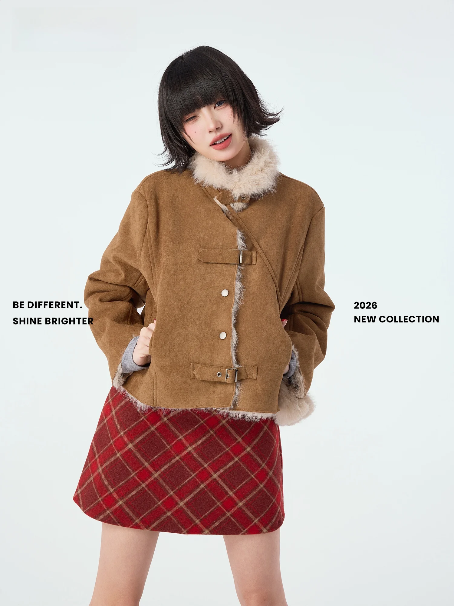 

Женская замшевая куртка Didimax Spring New с воротником-стойкой, цвет кофе, в стиле ретро, свободного кроя, верхняя одежда