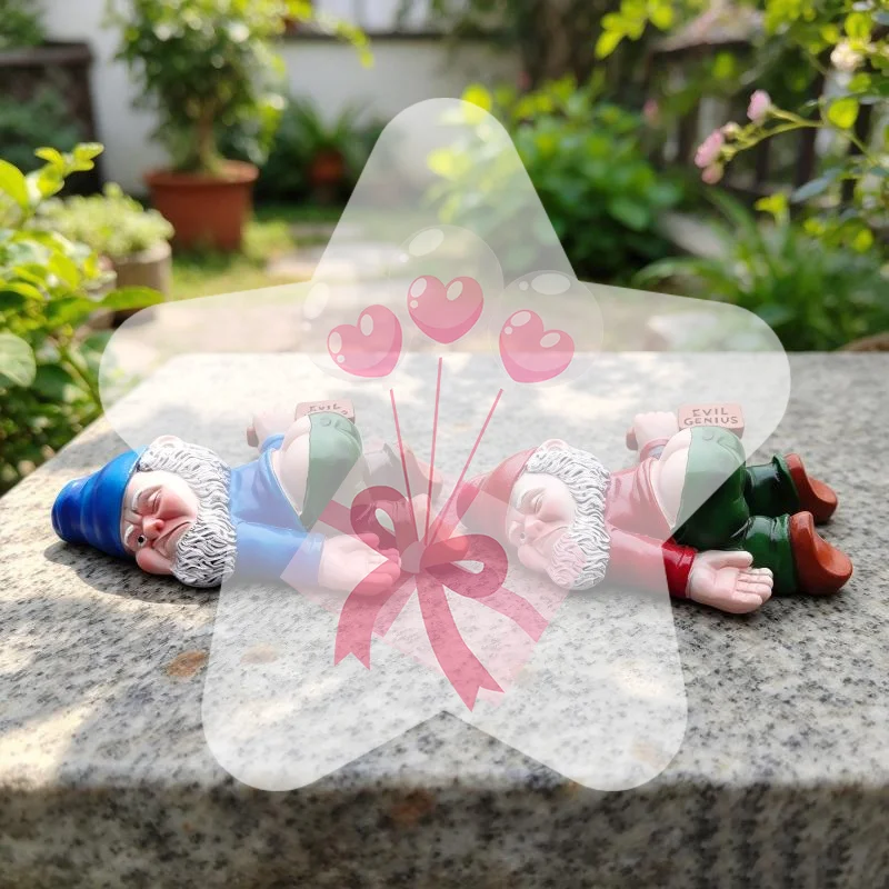 1Pcs Whimsical Indoor Outdoor Ornaments 12cm Drunken Garden Gnomes Funny Resin Statues For Home Decor