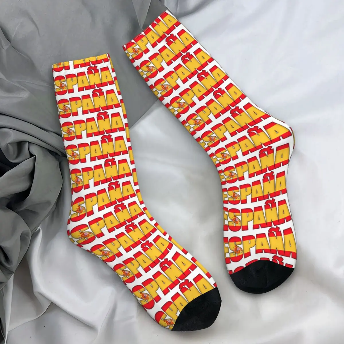 Spain Espana Flag Stockings Spanish Flag Design Novelty Socks Spring Non-Slip Socks Men Outdoor Sports Warm Soft Socks