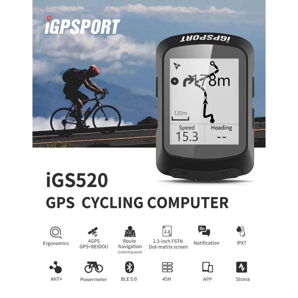 Cycling Computer Bike with BT 5.0 ANT+ Function Wireless Digital Speedometer Auto Backlight IPX7 Accurate Bike Compute