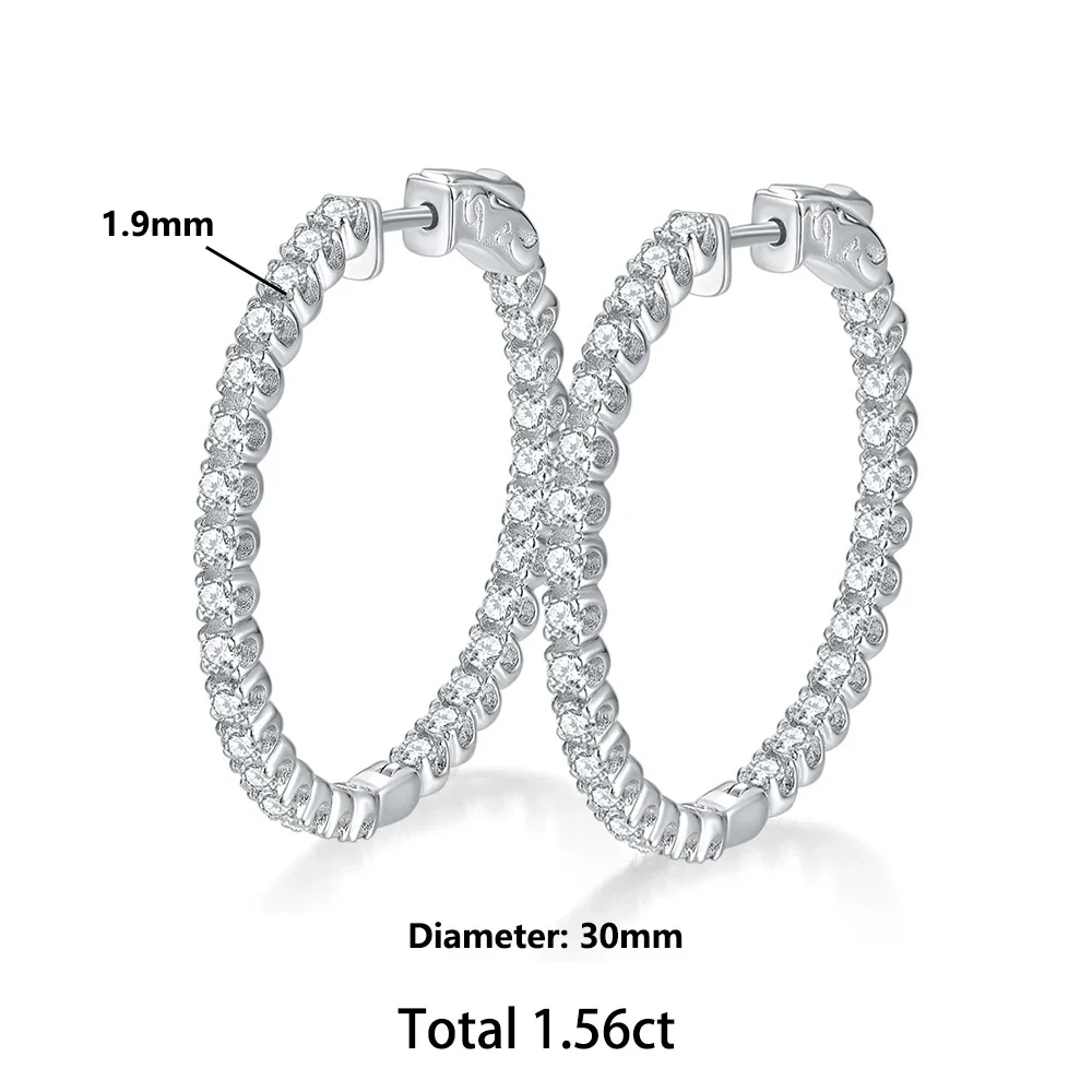 

Total 1.56ct Original Moissanite S925 Silver Stud Earrings for Her Super Beautiful Daily Wear Anniversary Birthday Jewelry Prese