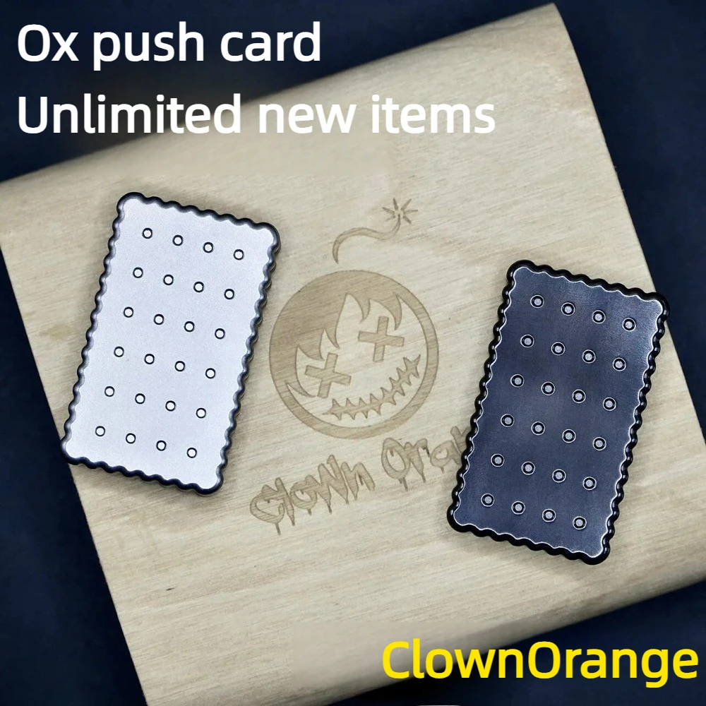 ClownOrange EDC Cookies Unlimited Zircon Alloy Black Polished Fingertip Push Card Decompression Toy
