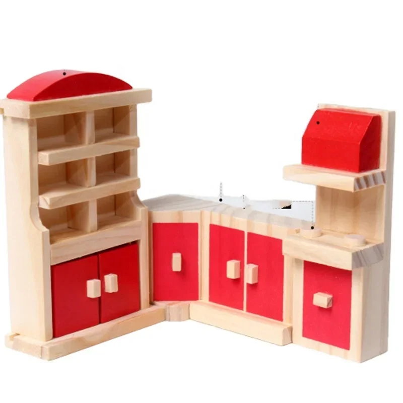 

New listing kids doll house furniture accessories wooden mini furniture toys