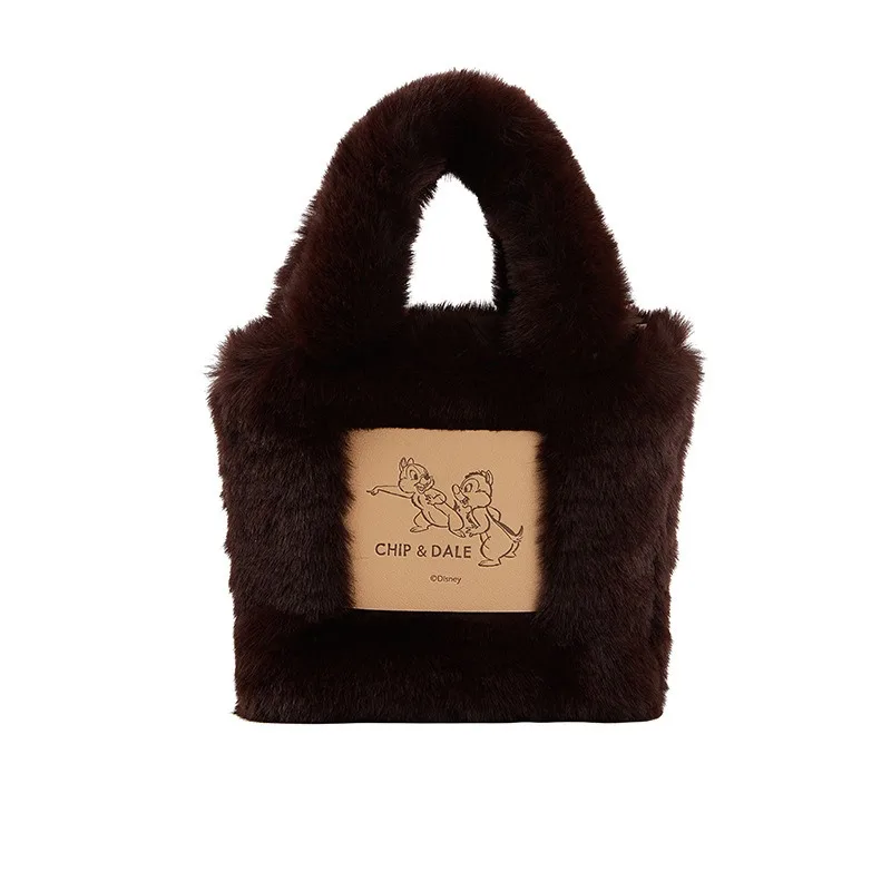 Disney Mickey New Mini Plush Handbag Luxury Brand Original Fashion Trend Women's Mini Plush Handbag Cartoon Cute Women's Bag