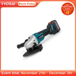 VVOSAI 20V 125mm 2 Speed Brushless Electric Angle Grinder Grinding Machine Cordless Power Tool Li-ion Battery Power Tools