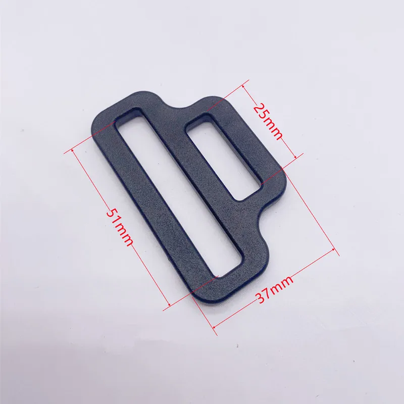 Black Plastic Triangle Buckles, Rectangular Loops, Buttons, Strap Hardware, Bag Webbing, DIY, Inner Diameter 51mm + 25mm