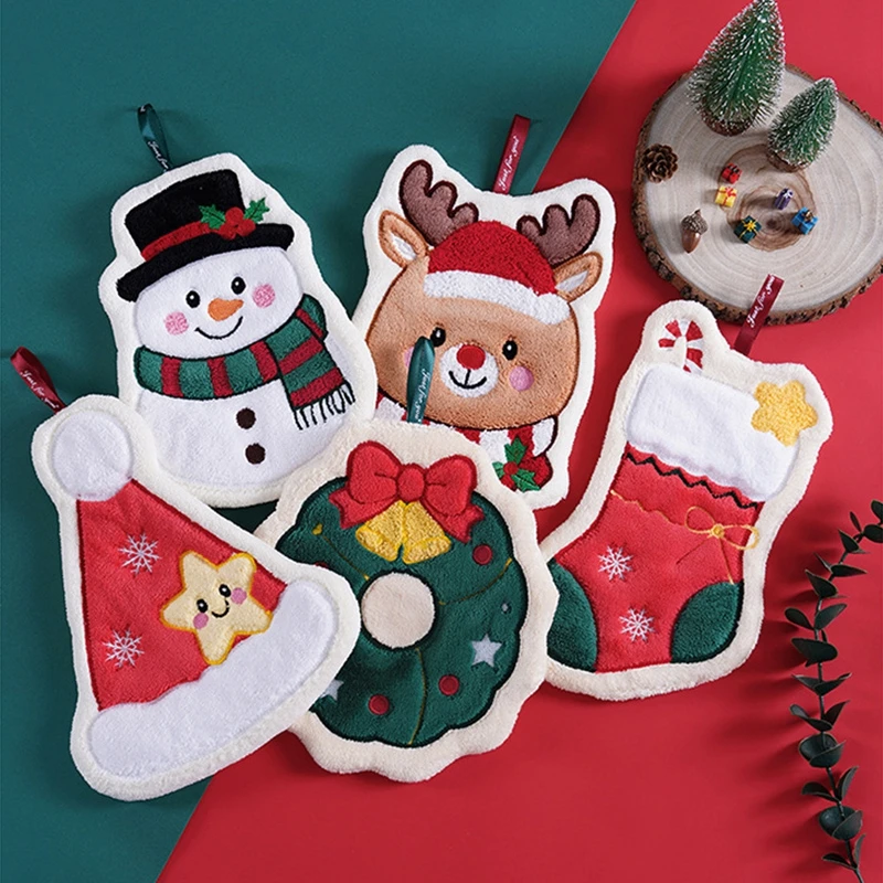 Christmas Santa Claus Hand Towels for Kitchen