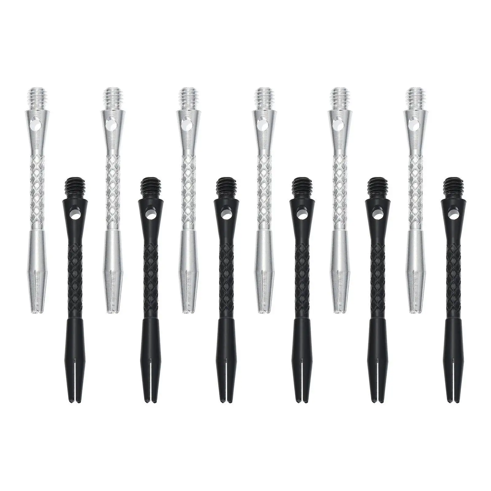 

12Pcs Aluminum Alloy Shafts Replacement Barrels for Steel Tip 50Mm Medium Length Knurled Non-Slip 2Ba Thread