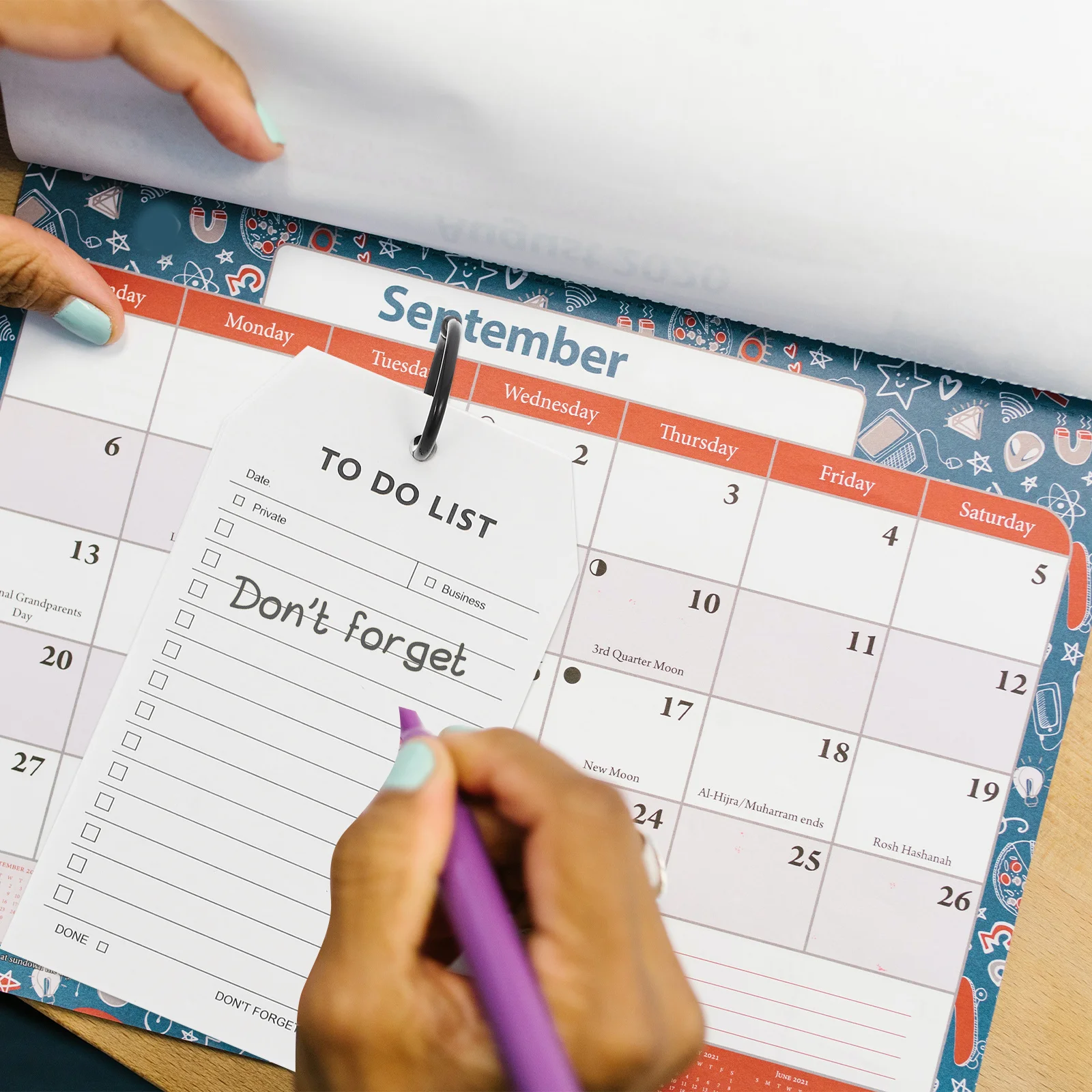 

6Pcs Ring Binder Memo Pad Portable Notebooks Daily Planner Students Office Compact Schedule Management Notepad