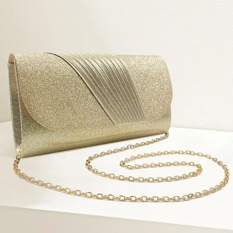 

Women Evening Clutch Bag Female Crystal Day Clutch Wedding Purse Party Banquet Black Silver Clutches Bag Sequin Shoulder Bag