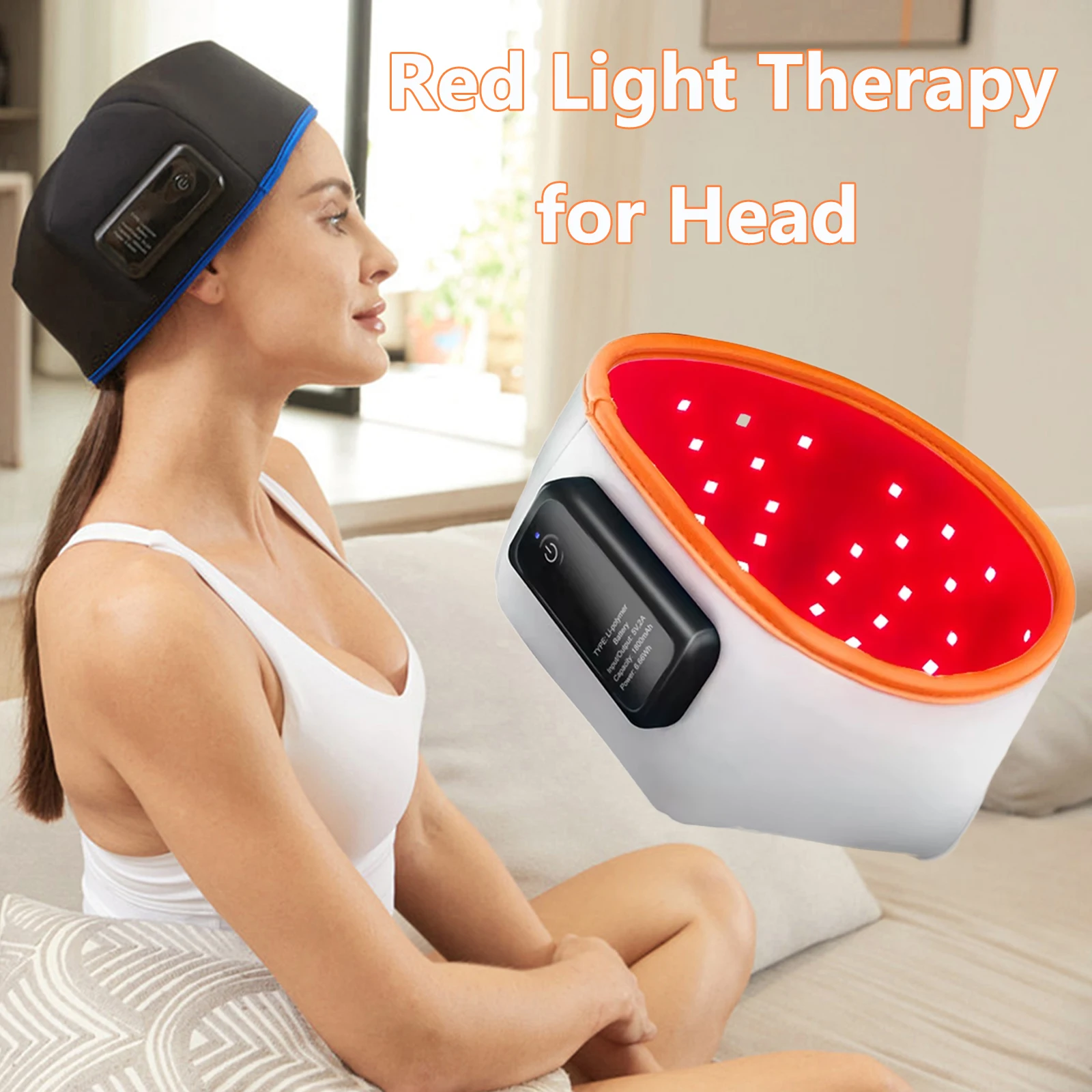 Portable Rechargeable Wireless Red Hair Growth Cap Infrared Phototherapy Hair Care 660nm 850nm LED Helmet Hair Growth Device