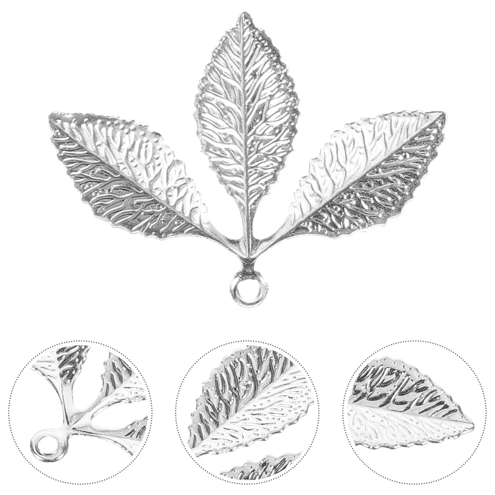 

100Pcs Leaf Shape Metal Charms DIY Pendants for Jewelry Making Bracelet Necklace Earring Hair Stick Craft Supplies