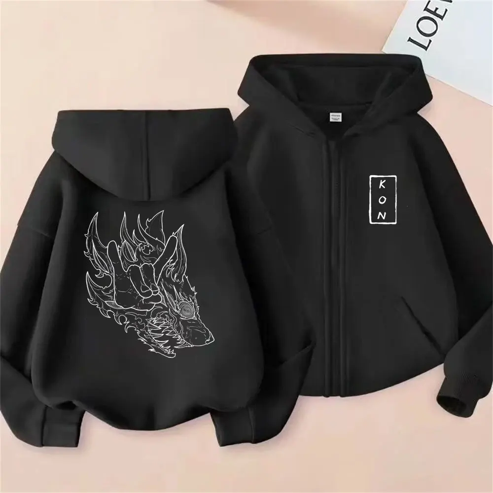 

Famous Anime Chainsaw Man Hayakawa Aki Fox Devil Kon Zipper Hoodie Men Women Manga Casual Oversized Fleece Cotton Zip Up Jacket