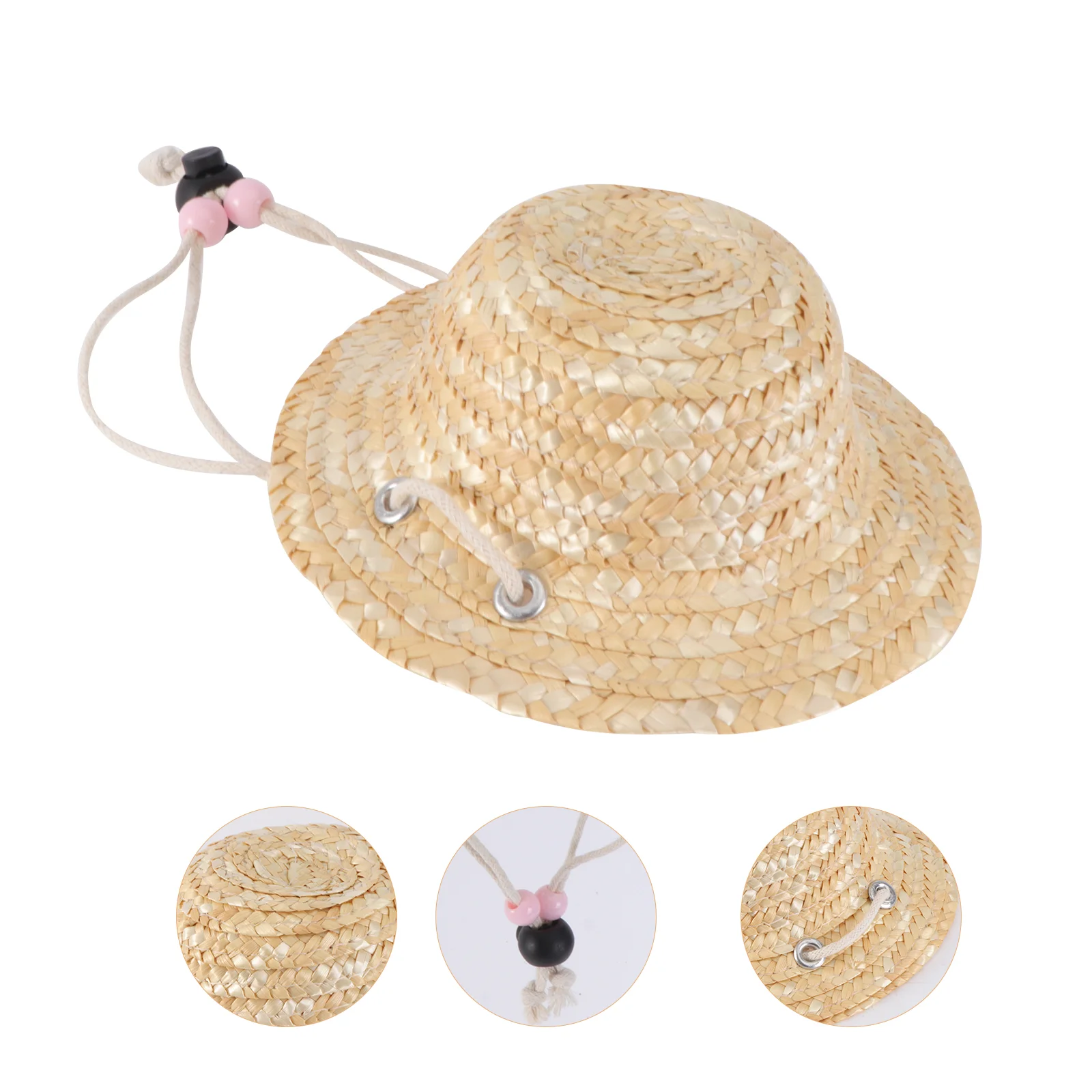 

Pet Cap Cat Bonnet Kitten Nail Caps Frog Woven for Sunshade Dress Up Prop Cowboy