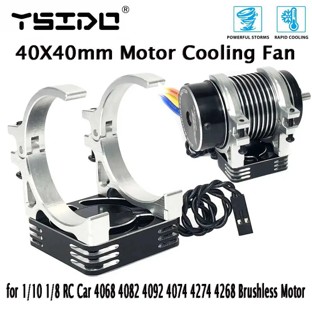 

40x40mm 16000RPM Motor Cooling Fan Aluminum Fan w/ holder for 1/10 1/8 RC Car 4068 4082 4092 4074 4274 4268 Brushless Motor