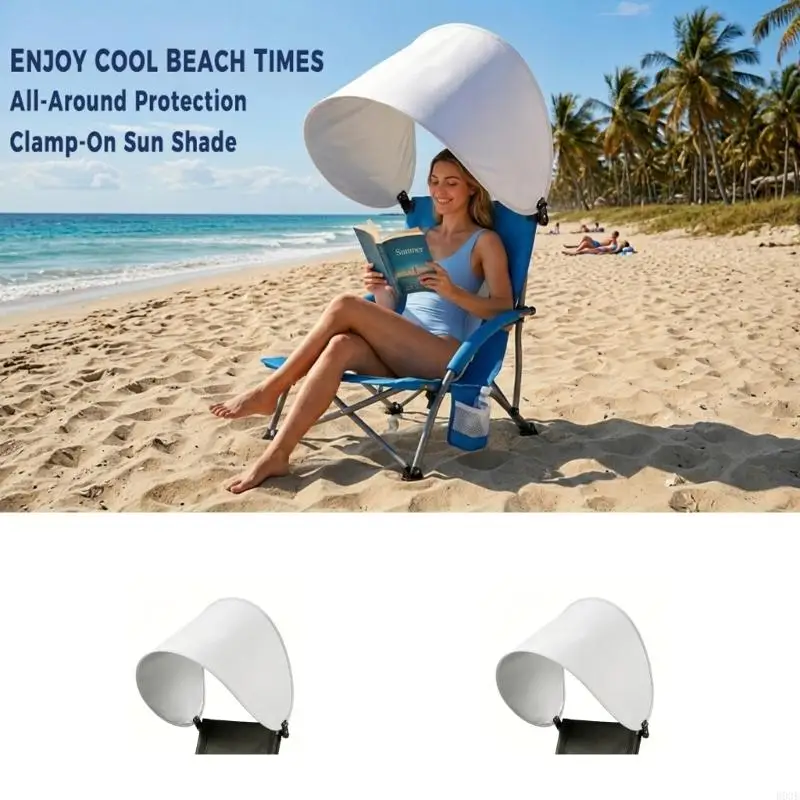 Outdoor Shade Cover for Camping and Fishing, Arched Fabric Top with Two Chair Mounts and a Folding Storage Design for B03E