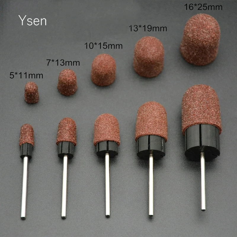 10 Uds. Tapas de lijado moradas bandas de lijado para decoración de uñas tapas de bloque mandril removedor de Gel cuidado de los pies accesorios de taladro para cutículas