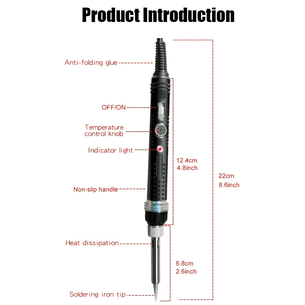 Adjustable Soldering Iron Temperature Control Tin Electronic Welding Solder Rework Station Heat Pencil Tips Repair Tools EU/US