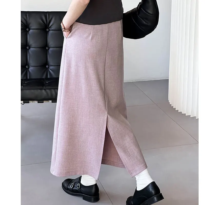 2024 New Arrival Spring Women Clothes High Waist Women A-Line Long Skirts Faldas Femme Streetwear