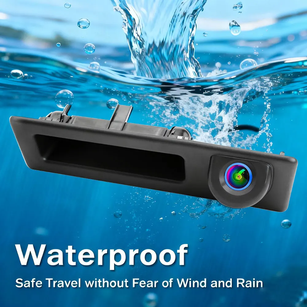 QMKJ 4K AHD 1080P Dynamic Trajectory Car Trunk Handle Camera for BMW F30 F10 F11 X3 F25 F31 F46 X1 F48 F22 3 Series 5 Series