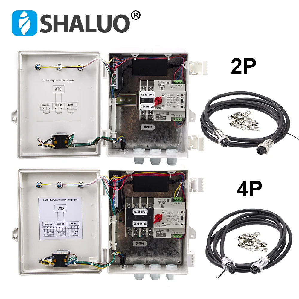 10KW Gasoline Diesel Engine ATS Control Box Auto Start Controller Single Phase 220V 2P Three Phase 380V 4P Generator Parts