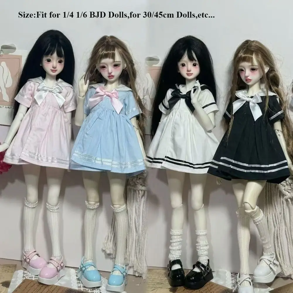 Handmake Doll Sailor Suit Mini Fashion Elegant Casual Clothes DIY Accessories Princess Long Skirt for 1/4 1/6 BJD 30/45cm Dolls