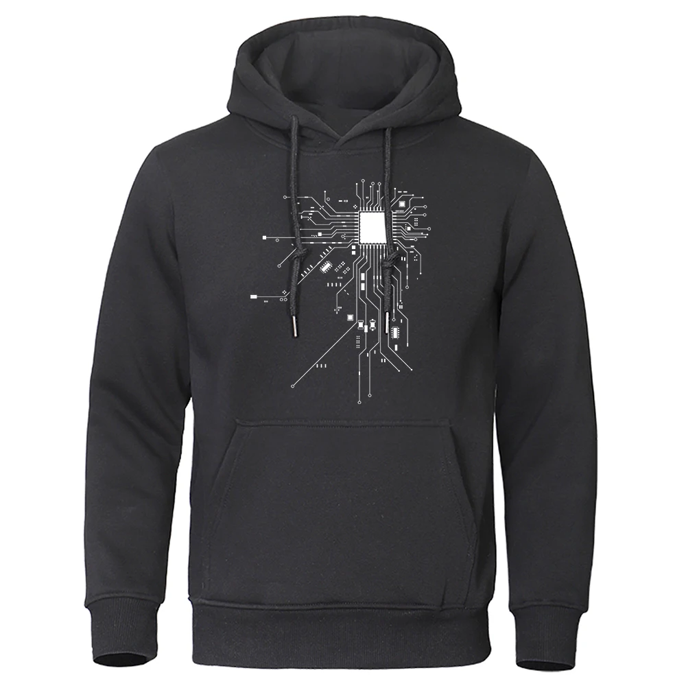 CPU Processor Circuit Diagram Hoodie Men Autumn Fleece Pullovers Men's Funny Tops Fashion Coat Homme Casual Unisex Clothing C99