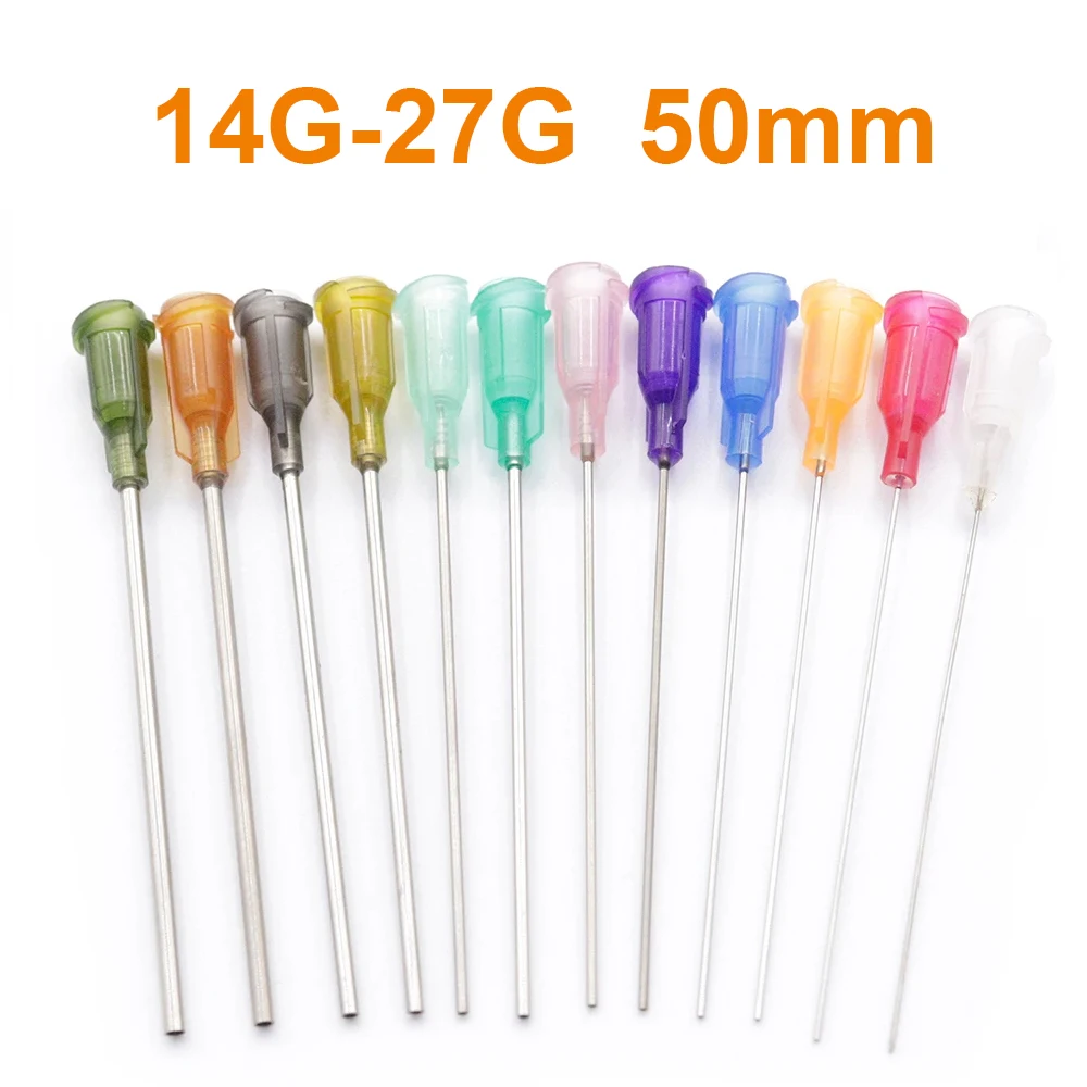 Aguja Dispensadora  Acero Inoxidable  50 mm, Punta  Jeringa 14G-27G |   Boquilla Industrial  2 Pulgadas  Pegamento,