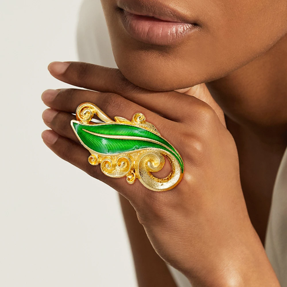 Fashion Resizable Big Red Crystal Irregular Ring For Women African Jewelry Ethiopian Gold Color Bigger Copper Exaggerated Ring