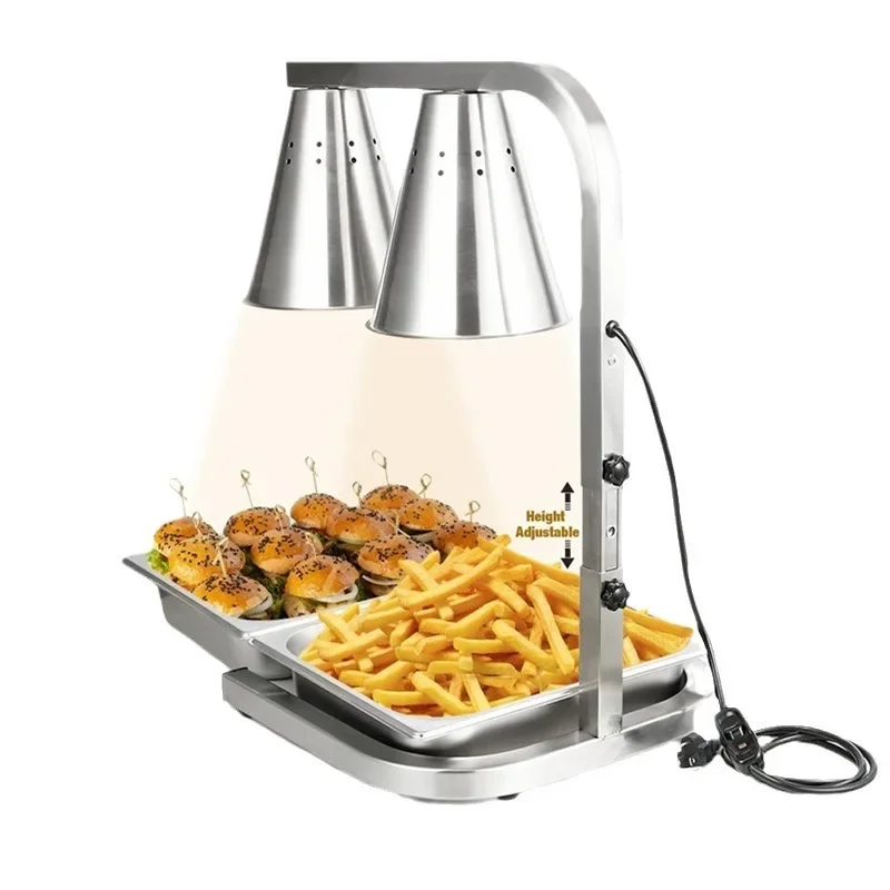 Hotel food insulation lamp Stainless steel insulation lamp Disassembly and assembly Adjustable height Buffet heating lamp