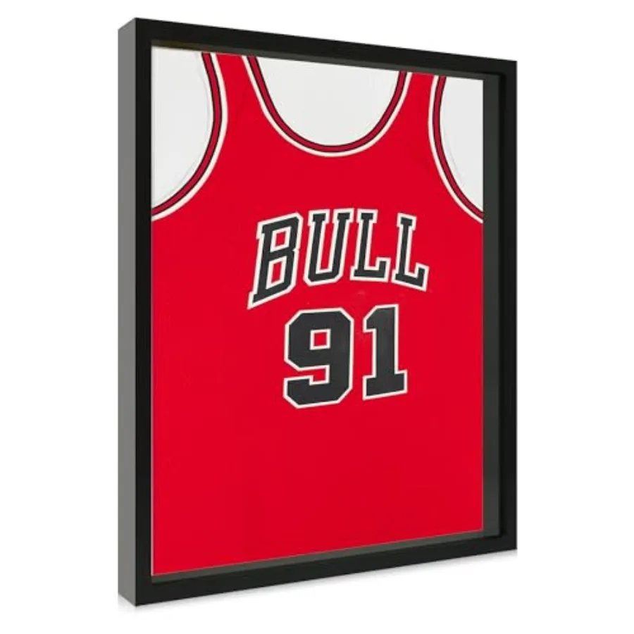

Large Shadow Box Picture Frame with Soft Linen Back, Wooden Youth Jersey Frame Display Case with Tempered Glass Cover for Wall