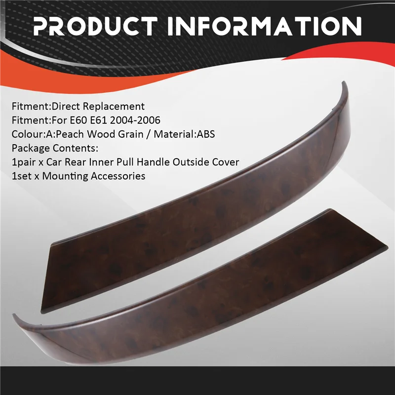 

Car Rear Inner Door Handle Cover 51426959335 For BMW E60 E61 2004-2006 Inner Pull Handle Outside Cover-A61E