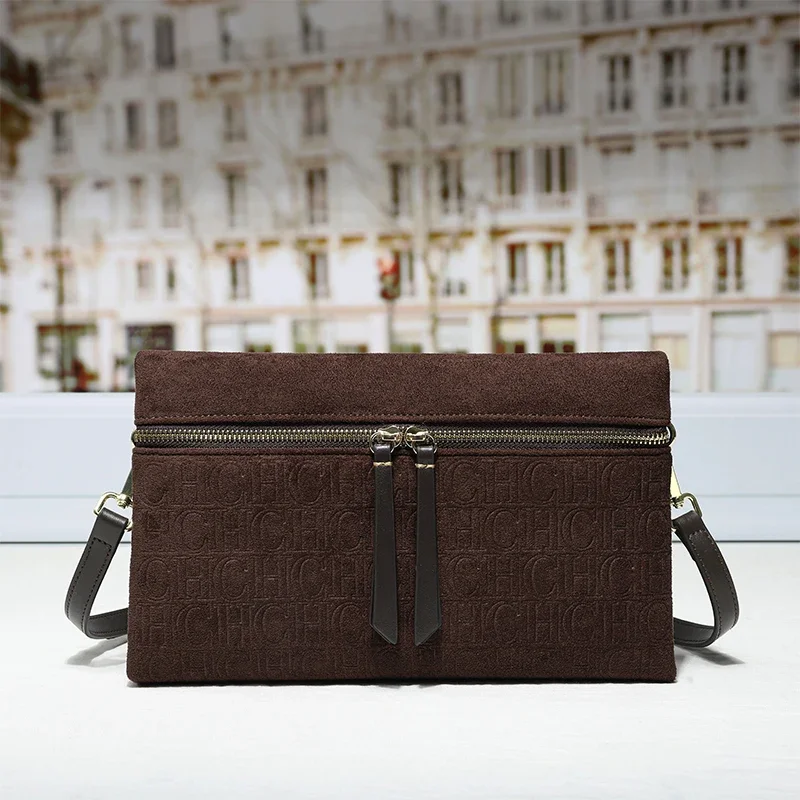 

CH Quality Preferred Solid Color Suede Shoulder Bag Light Luxury Brand 2026 New Multi functional Essential Women's Shoulder Bag