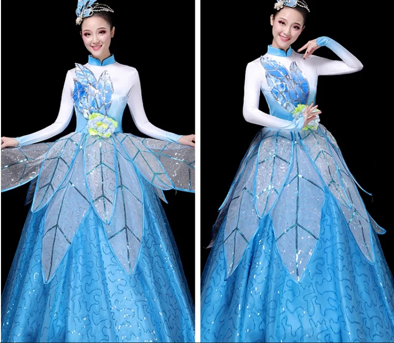 

Китайские классические танцевальные костюмы, важные праздничные танцевальные большие юбки-качели, современные танцовщицы для женщин