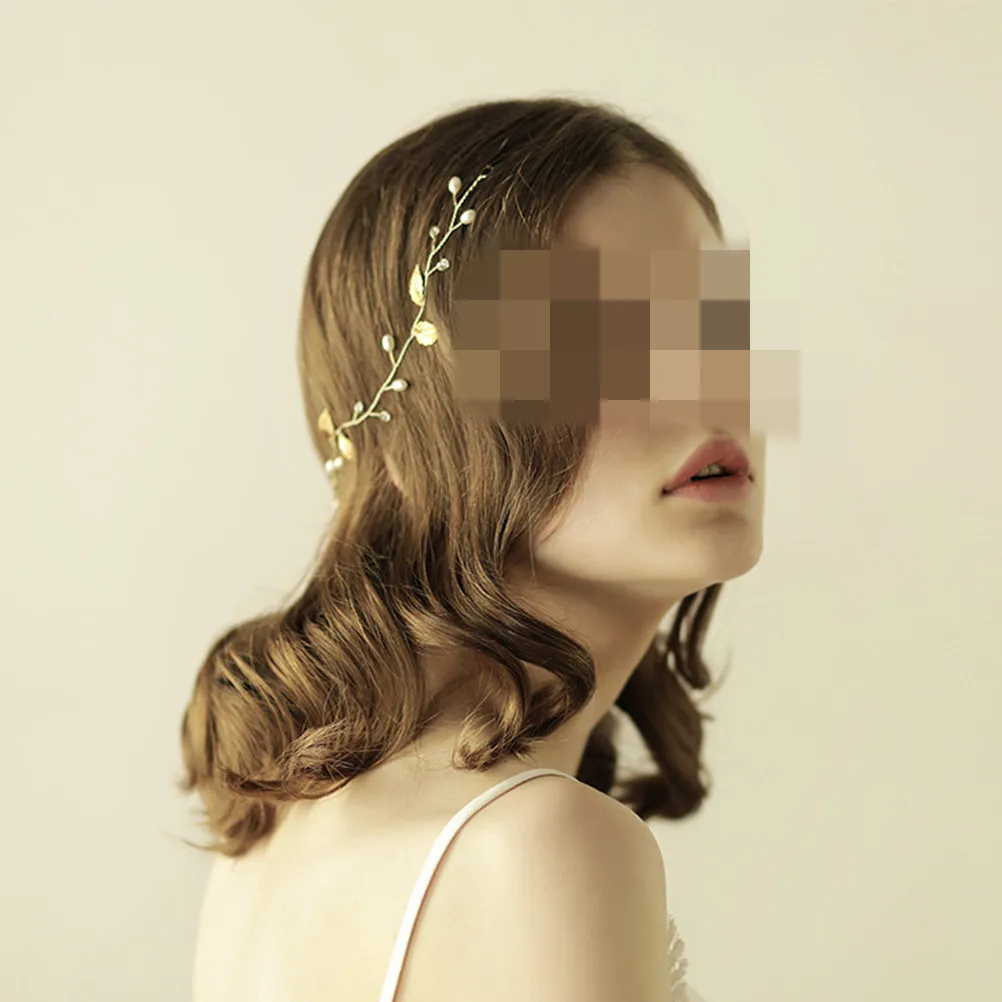 

Bridal Headwear Special Occasion Headband Leaf Hair Pearl for Celebrations Headpiece Wedding