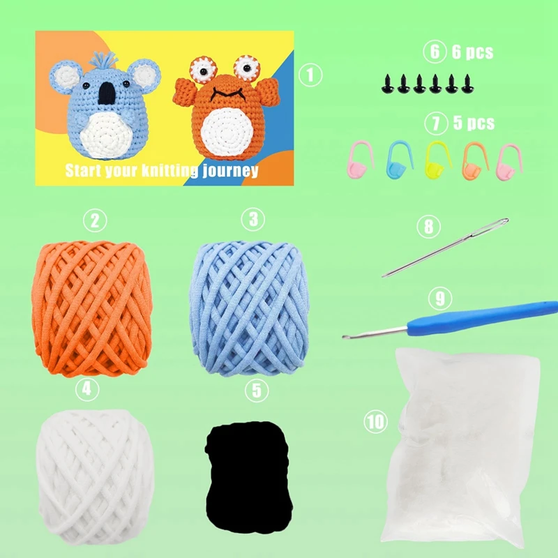 Kit uncinetto per principianti Kit all'uncinetto per bambini e adulti come mostrato per principianti con tutorial Video Step-By-Step