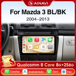 Ainavi Car Radio For Mazda 3 BK BL Series 2004 - 2013 Wireless Android Auto Carplay Car Multimedia Video Player 2 Din