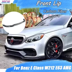 Carbon Fiber Car Front Bumper Lip Spoiler For Benz E Class W212 E63 E260 E300 E400 AMG 2014 2015 2016 FRP Front Lip Guard