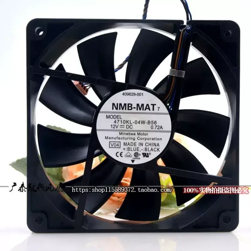 NMB 4710KL-04W-B56 12V 0.72A 12025 Four-Wire PWM Temperature Control Cooling Fan for 12CM