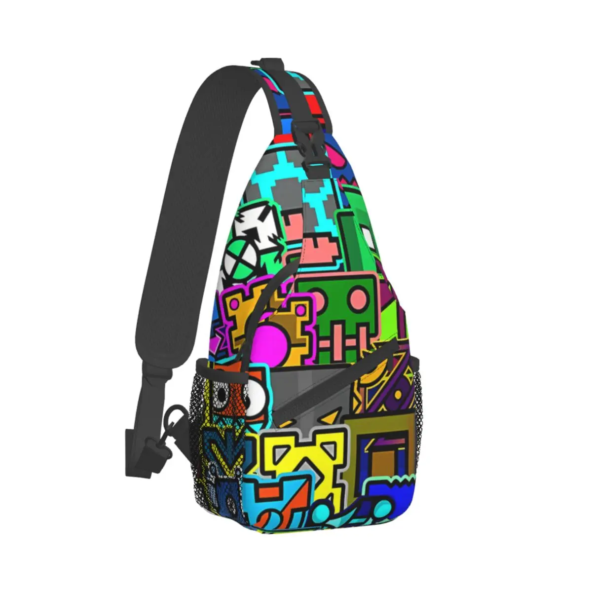 Cool Crossbody Chest Bags for Teens, Geometry Pattern Pockets, Travel Pack, Messenger Sports, Initiated Bag, Unisex