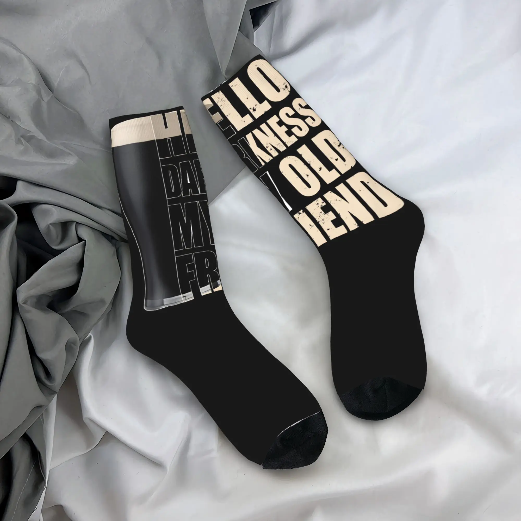 

Hello Darkness My Old Friend Socks Gothic Stockings Winter Non-Slip Men Socks Breathable Graphic Outdoor Socks
