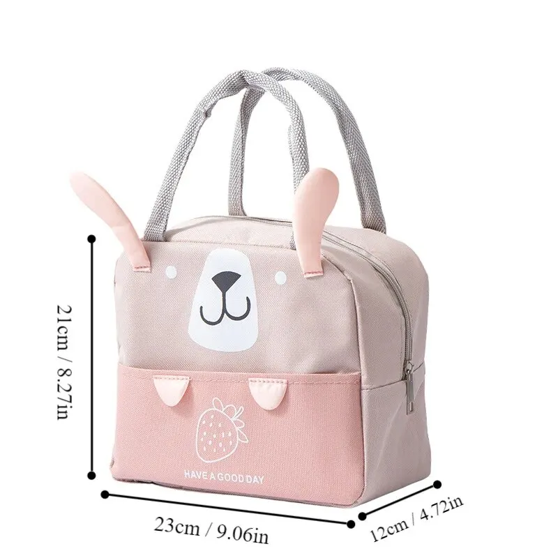 1pc Cute Insulation Lunch Box Portable Fridge Thermal Bag 3D Cartoon Pattern Bento Bag For Teenagers Workers At School Canteen